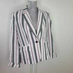 PHILOSOPHY STRIPED LINEN BLAZER SIZE 10